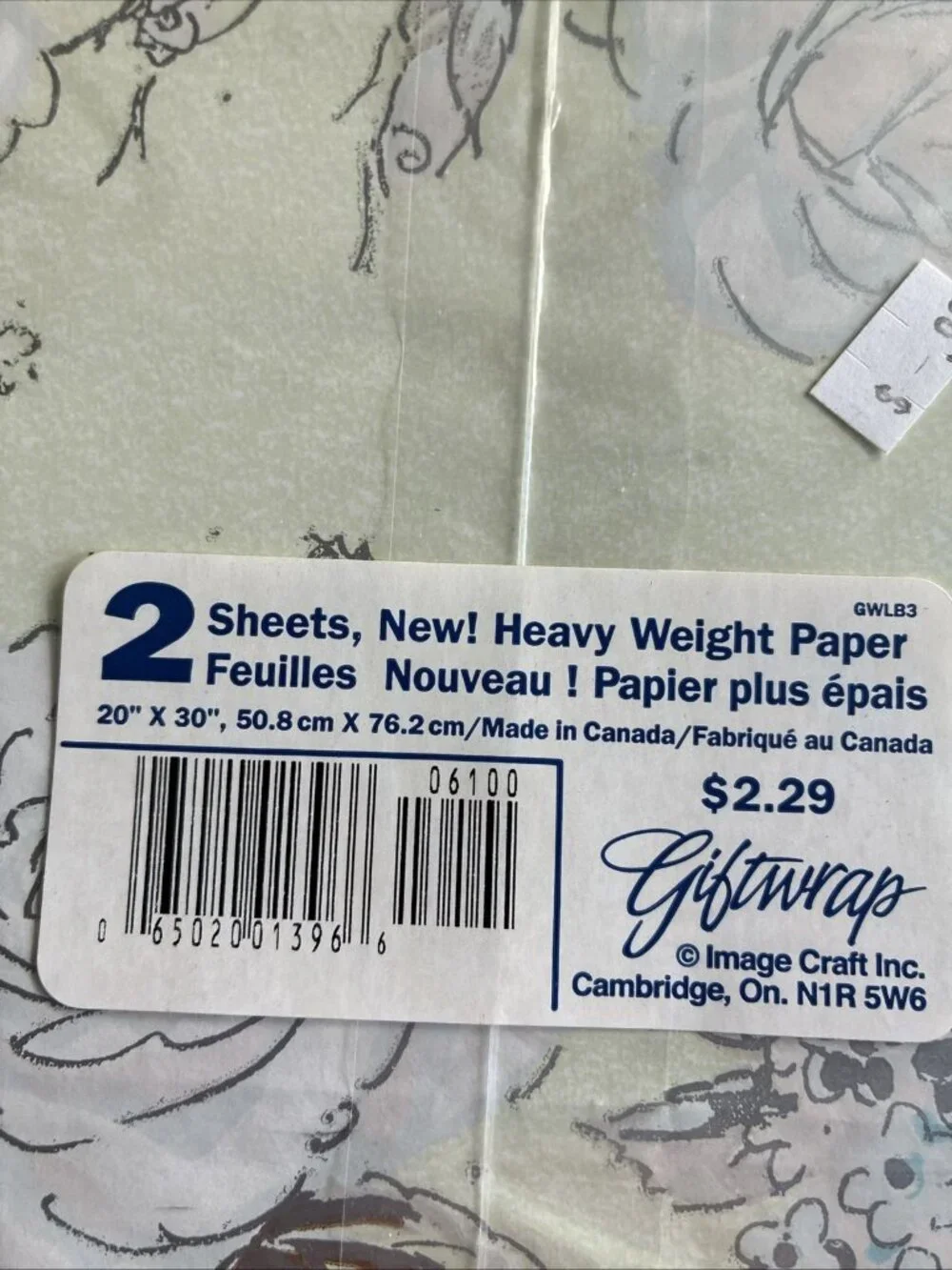 Vintage Gift wrap Floral Wrapping Paper 2 Sheets 20